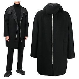 Givenchy Logo Kapuzenmantel Schwarz