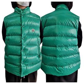 Colete acolchoado com logo Moncler para homens Verde