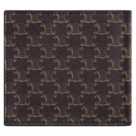 Céline Bifold Wallet in TRIOMPHE Canvas Black