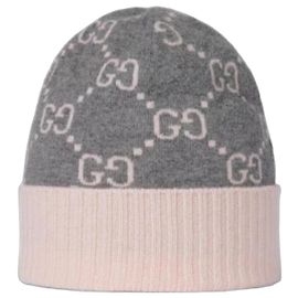 Gucci Cashmere-Jacquard-Mütze Braun