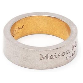 Maison Martin Margiela Engraved Logo Band Ring Silvery