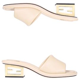 Fendi FF Baguette Metal Heel Women's Sandals NBA Brown