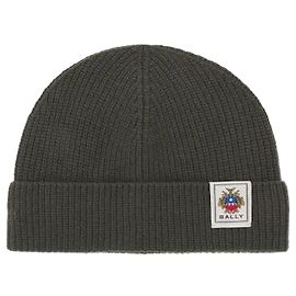 Bally Beanie mit Logo-Patch Grün