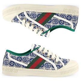 Gucci Baskets en Jacquard Tennis Bleu