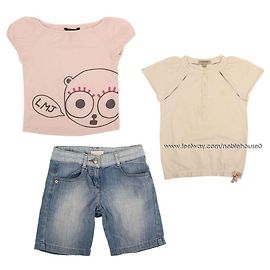 Chloé Ensemble T-shirt Mark en denim pour filles Burberry Bleu