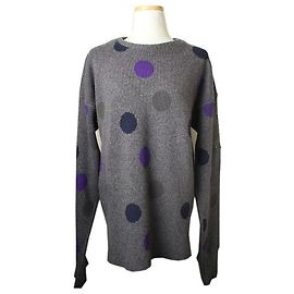 Armani Multi-Dot Men's Wool Knit Top Brown