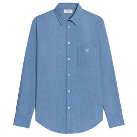 Céline Camisa de algodón chambray suelta en tinte índigo Azul