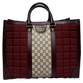 Gucci Bolso Tote Grande Ophidia Burdeos Negro