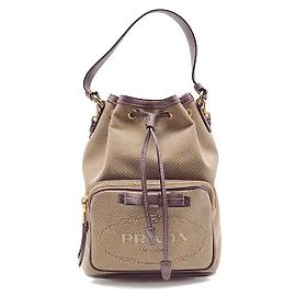 Prada Borsa a secchiello in jacquard con logo Multicolore