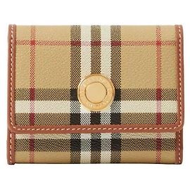 Burberry Small Check Folding Wallet Brown