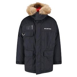 Balenciaga Reversible Hooded Down Jacket Black