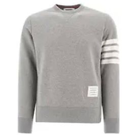 Thom Browne Suéter de malha loopback com aba de faixa RWB Marrom