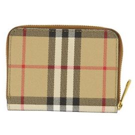 Burberry Small Check Zip Wallet Brown