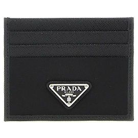 Prada Saffiano Leather Card Holder Black