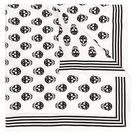 Alexander Mcqueen Lenço Biker de Seda Branco