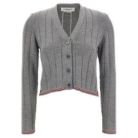 Thom Browne Merinowoll-V-Ausschnitt-Cardigan Braun