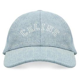 Céline Cotton Denim Baseball Cap Blue