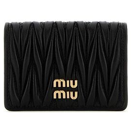Miu Miu Kartenhalter aus Nappa-Leder Schwarz