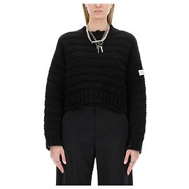 Maison Martin Margiela Distressed Pullover mit aufgenähtem Logo Schwarz