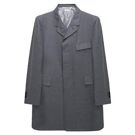 Thom Browne Abrigo Chesterfield Clásico en Super Twill Castaño