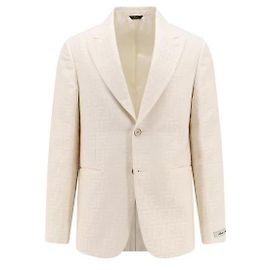 Fendi White Cotton Linen Blazer Linen Jacket White