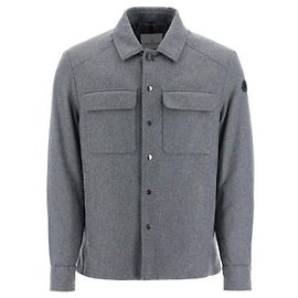 Moncler Cashmere Down Shirt Jacket Brown