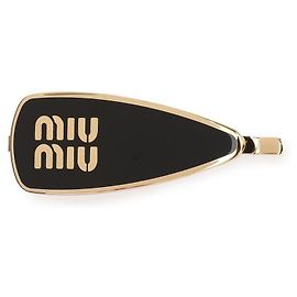 Miu Miu Emaille Metall Haarklammer Schwarz
