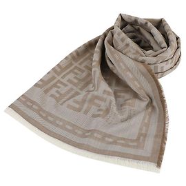 Fendi Cachecol de lã jacquard Marrom