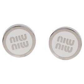 Miu Miu Emaille Metall Ohrringe Weiß