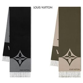 Louis Vuitton Grafischer Doppel-Schal Khaki Grün
