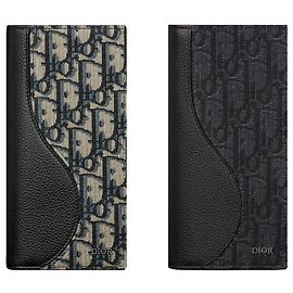 Dior Long Wallet Men Saddle Vertical Wallet Black Black
