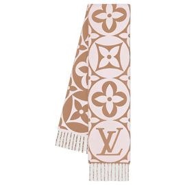 Louis Vuitton Monogramm Schal Schwarz Wolle Schwarz