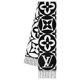 Louis Vuitton Muffler LV Medaillon Schal Schwarz