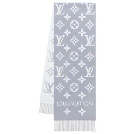 Louis Vuitton Essential Schal Schwarz Monogramm Wolle Schwarz