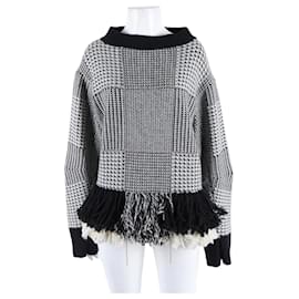 Sacai Langarm-Strickpullover Sakai Weiß