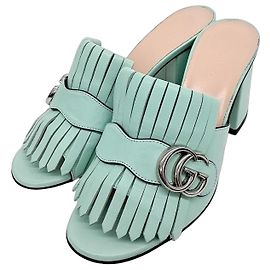 Mules à franges Gucci Marmont Vert