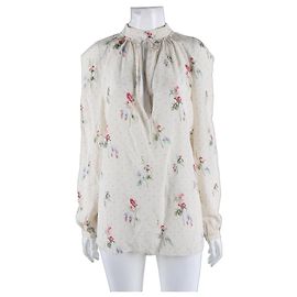 Valentino Seidenbluse mit langen Ärmeln Weiß