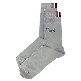 Calcetines de algodón rayados Hector de Thom Browne - Gris Castaño
