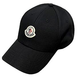 Moncler Logo Patch Gabardine Baseball Cap Black