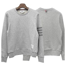 Thom Browne Diagonal Stripe Terry Tonal Relaxed Fit Sweatshirt Pastel Gray Brown