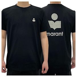 Isabel Marant Zafferh Logo T-Shirt Schwarz Ecru Weiß