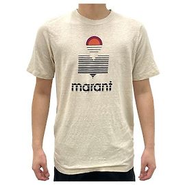 Isabel Marant KARMAN Logo T-Shirt mit kurzen Ärmeln Ecru Weiß