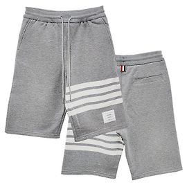 Thom Browne Classic Diagonal Stripe Training Shorts Light Grey Brown