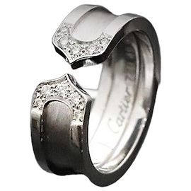 Cartier Double Ring White Gold Diamond Blanc