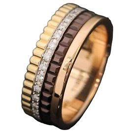 Boucheron Anello Quattro Classico Piccolo Oro Rosa Diamante Rosa