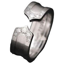 Cartier Double Ring White Gold Diamond Size White