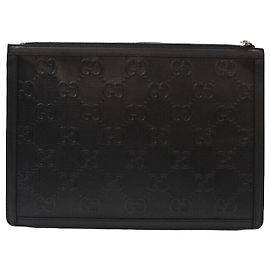 Gucci Pochette GG embossée noire Noir