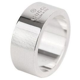 Gucci Logo Silver Ring Size Silvery