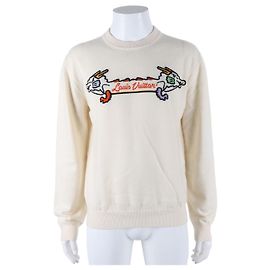 Langarm-Strickpullover von Louis Vuitton Weiß