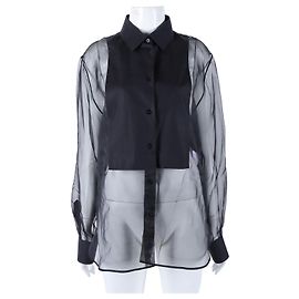 Durchsichtige Bluse mit langen Ärmeln Christian Dior Schwarz